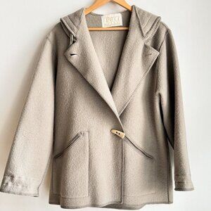 Vintage Linda Lundstrom La Parka Light Grey Classic Wool Short Parka M/L